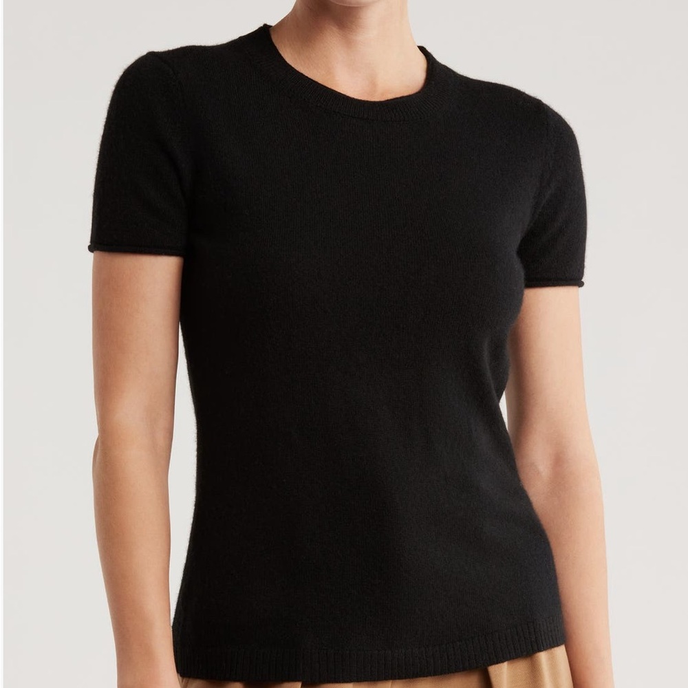 Magaschoni Cashmere Black Short Sleeve Tee